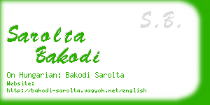 sarolta bakodi business card